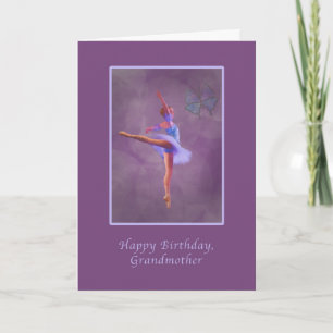 Carte Anniversaire, Grand-mère, Ballerina en Arabesque