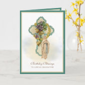 Carte Anniversaire Grand-mère Religieuse Vierge Marie (Fleur jaune)