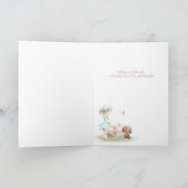 Carte Anniversaire Grande nièce Petite fille avec chiot (Intérieur)