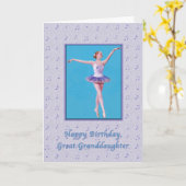 Carte Anniversaire, Grande-Petite-fille, Ballerina sur P (Fleur jaune)