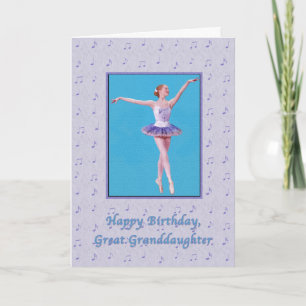 Carte Anniversaire, Grande-Petite-fille, Ballerina sur P