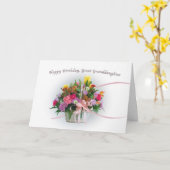 Carte Anniversaire, Grande-Petite-fille, Fleurs dans un (Fleur jaune)