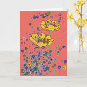 Carte Anniversaire - Grandes Fleurs Jaunes (Fleur jaune)
