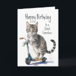 Carte Anniversaire Grandson Fun Cute Cat sur Kick Scoote<br><div class="desc">Anniversaire Grandson Fun Cute Cat sur Kick Scooter</div>