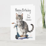 Carte Anniversaire Grandson Fun Cute Cat sur Kick Scoote<br><div class="desc">Anniversaire Grandson Fun Cute Cat sur Kick Scooter</div>