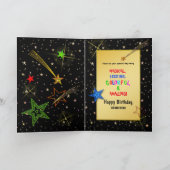 Carte Anniversaire, GRANDSON, Galaxie Abstraite, Colorée (Intérieur)