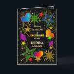 Carte Anniversaire, GRANDSON, Galaxie Abstraite, Colorée<br><div class="desc">Amusant et très lumineux accueil d'anniversaire dans des couleurs vives et colorées.Galaxie    Abstraite et/ou univers rempli d'étoiles,  étoiles tournantes et même de coeurs.  Voir la même image dans d'autres catégories et produits.</div>