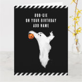 Carte Anniversaire Halloween (Fleur jaune)