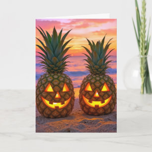 Carte Anniversaire Halloween Ananas Jack-o-lanterns