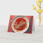 Carte Anniversaire Heartburn Spaghetti Dîner (Fleur jaune)