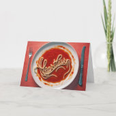 Carte Anniversaire Heartburn Spaghetti Dîner (Devant)