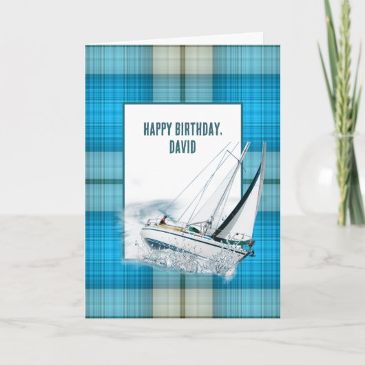 Carte Anniversaire Heeling Voilier Sur Plaid (Devant)