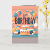 Carte anniversaire heureux (Fleur jaune)
