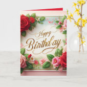 Carte anniversaire heureux (Fleur jaune)