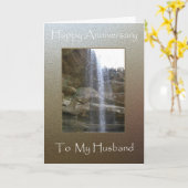 Carte Anniversaire heureux à mon mari - cascade (Fleur jaune)