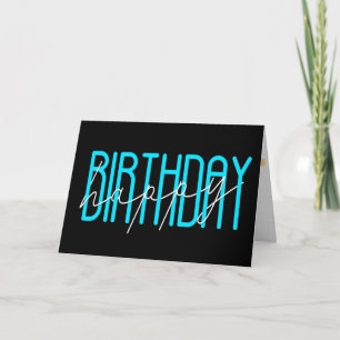 Carte anniversaire heureux contemporain en noir
