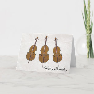 Carte anniversaire heureux de violoncelle