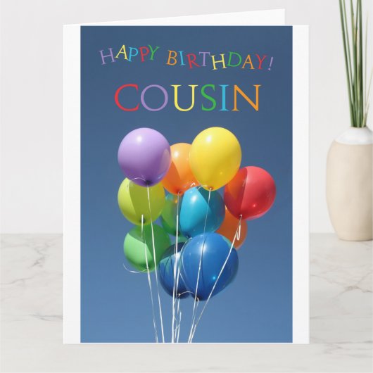 Carte Anniversaire heureux du ballon Cousin (Devant)