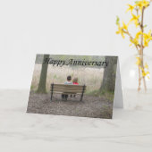 Carte Anniversaire heureux - enfants sur le banc (Fleur jaune)