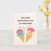 Carte anniversaire heureux néerlandais (Fleur jaune)