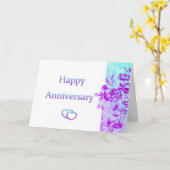 Carte Anniversaire heureux (pourpre) (Fleur jaune)