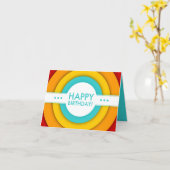 Carte anniversaire heureux rétro (Fleur jaune)