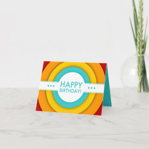 Carte anniversaire heureux rétro