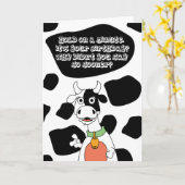 Carte Anniversaire heureux - Vache et vache imprimé (Fleur jaune)