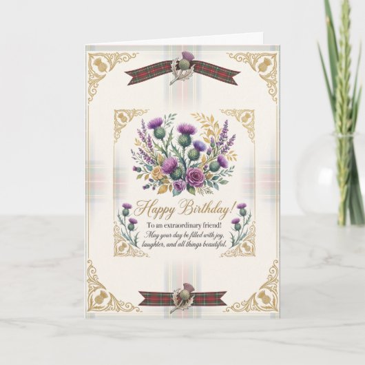 Carte Anniversaire Highland Thistle (Devant)