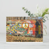 CARTE ANNIVERSAIRE HIPPIE (Debout devant)