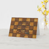 CARTE ANNIVERSAIRE - HON - HOMME CARPENTER/CONSTUCTION (Fleur jaune)