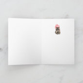 Carte Anniversaire Hugs & Bisses Fille Cute Raccoon Anim (Intérieur)