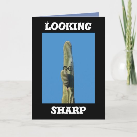 Carte Anniversaire humoristique de cactus de Saguaro (Devant)