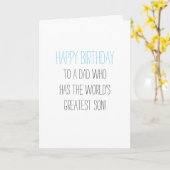 Carte Anniversaire humoristique papa du fils (Fleur jaune)