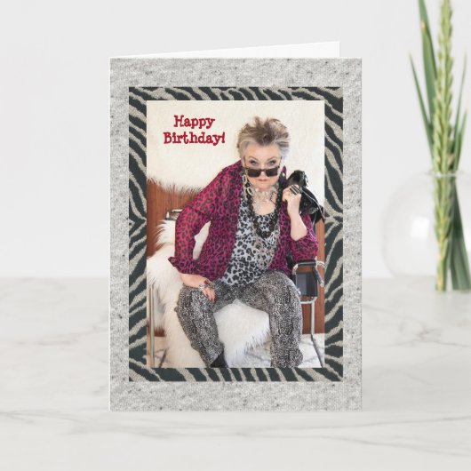 Carte Anniversaire humoristique réfléchissant sur une vi (Devant)