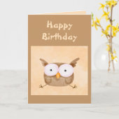 Carte Anniversaire Humour amusant Chouette Choquée Oisea (Fleur jaune)