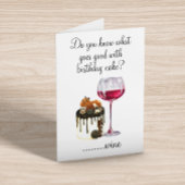 Carte Anniversaire Humour Boire Vin Lover Cake