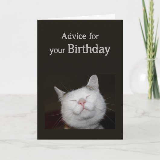 Carte Anniversaire Humour Cute Chat Inspirationnel Conse (Devant)