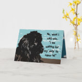 Carte anniversaire - Humour de Terre-Neuve (Fleur jaune)