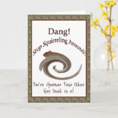 Carte Anniversaire, Humour, Écureuil (Fleur jaune)