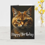 Carte Anniversaire Humour Irritable Chat avec l'âge (Fleur jaune)