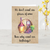 Carte Anniversaire Humour Joyeux Vin (Fleur jaune)