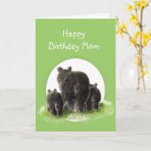 Carte Anniversaire Humour Monde meilleure maman Ours Noi (Fleur jaune)