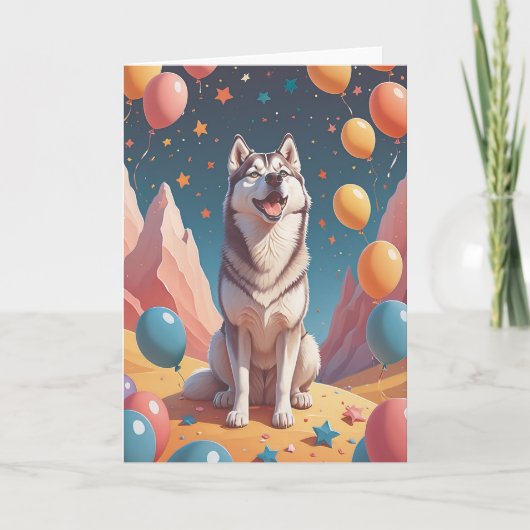Carte Anniversaire Husky Harmony (Devant)