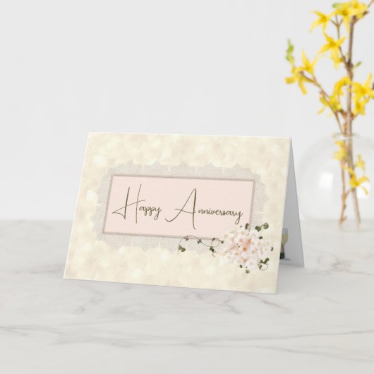 Carte Anniversaire Hydrangea Bouquet (Fleur jaune)