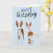 Carte Anniversaire Ibizan Hound Chien Animal Bubble Gum (Fleur jaune)