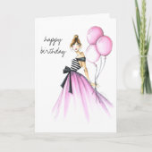 Carte Anniversaire illustré par mode "fabuleuse (Devant)