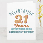 Carte Anniversaire impertinent de 21 ans (Fleur jaune)