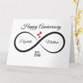 Carte Anniversaire Infinity | Nom et année (Fleur jaune)