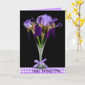 Carte Anniversaire Iris Bouquet dans la tige (Fleur jaune)